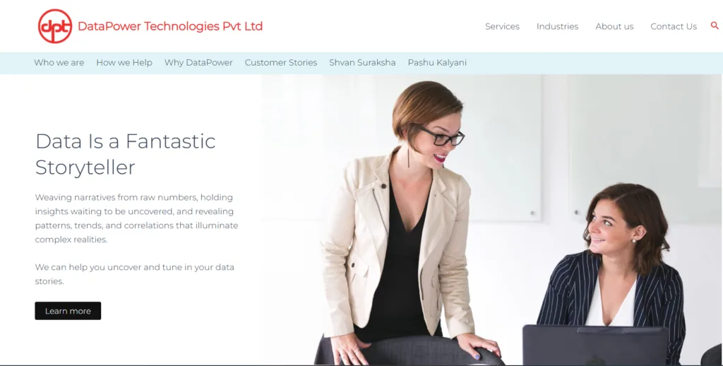 Homepage of the Datapower Technologies website